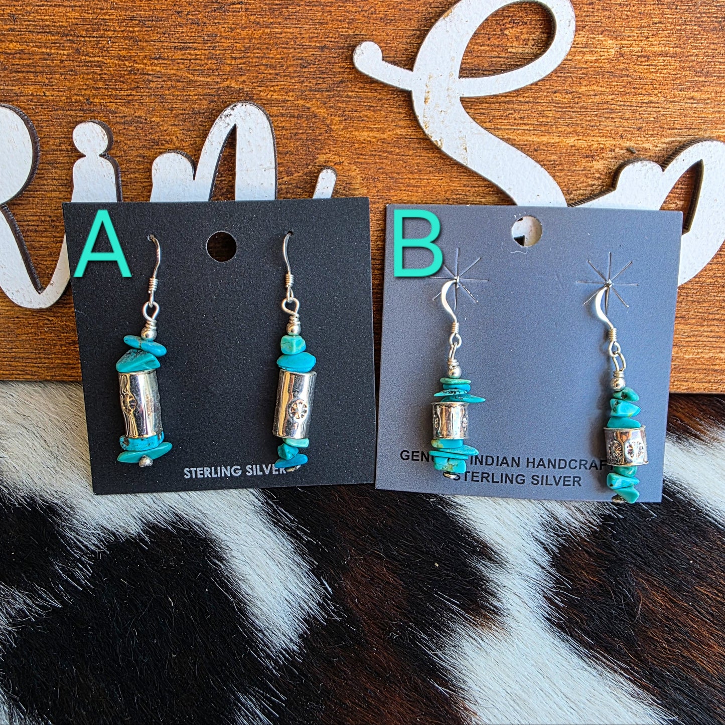 The Barrel Bead Turquoise Earrings