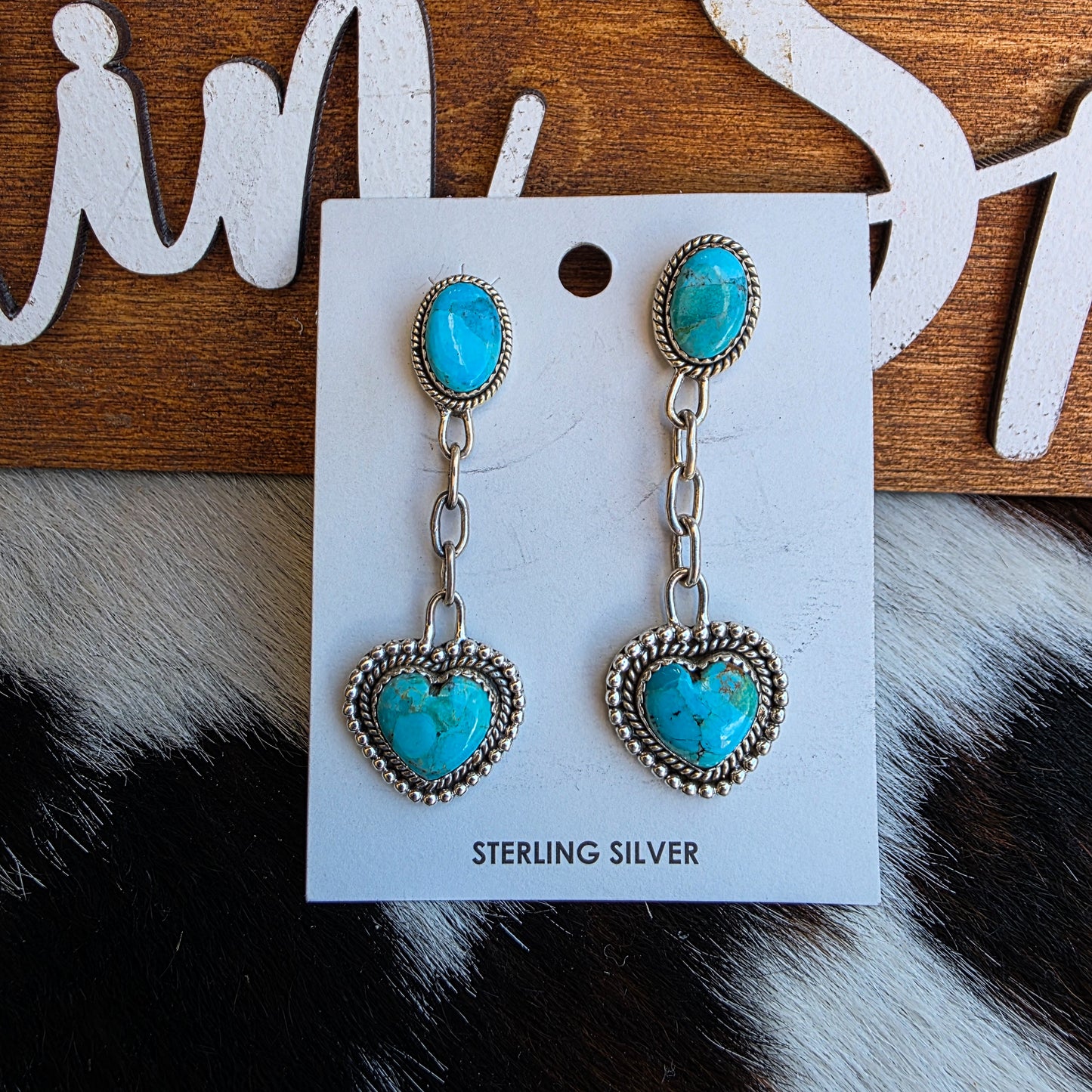 The Kayleigh Turquoise Heart Earrings