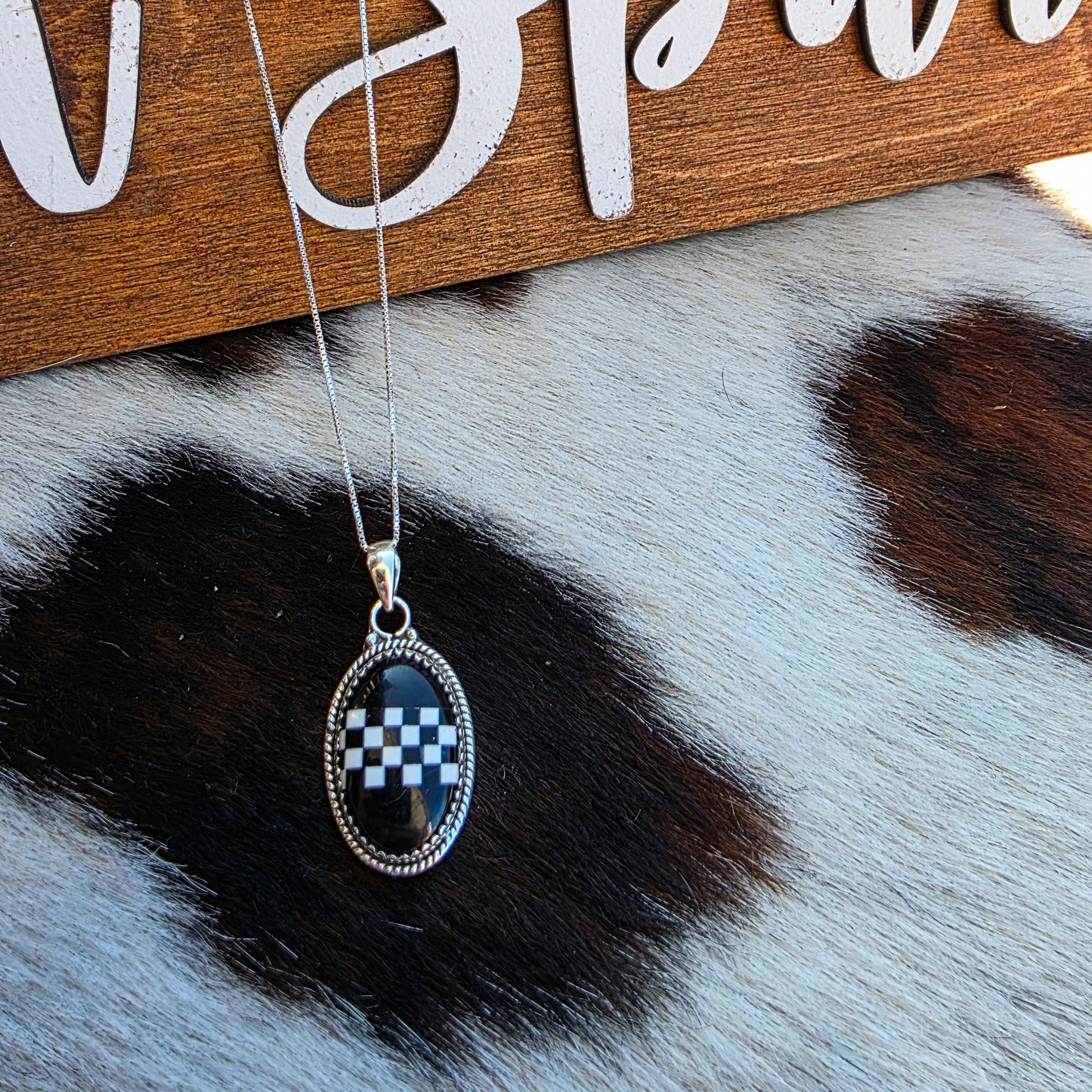 The Racer Checkerboard Necklace