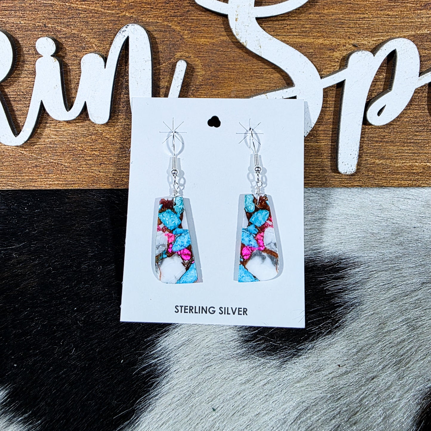 The Cotton Candy Slab Earrings