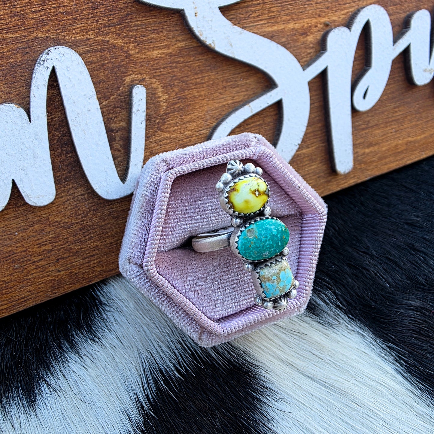 The Savannah Colorful Turquoise Adjustable Ring