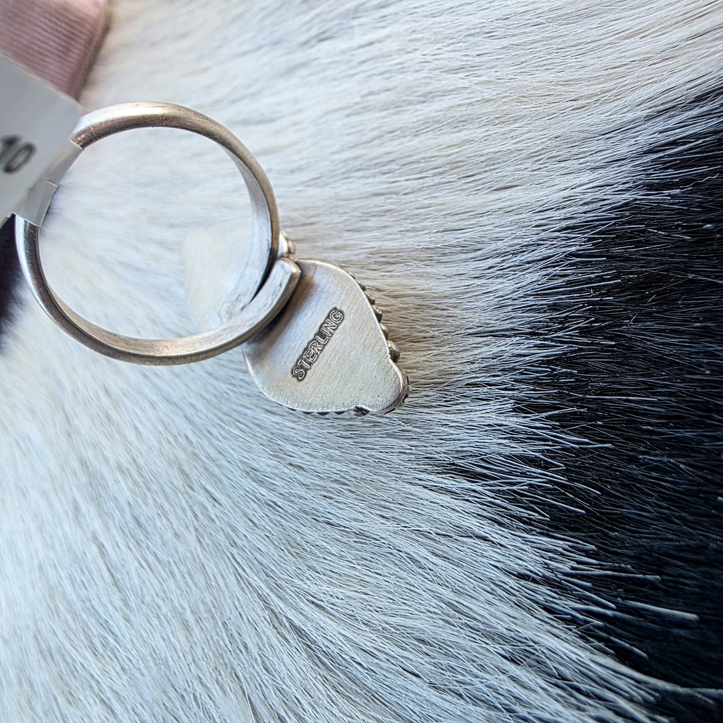 The Nevada White Buffalo Double Stone Adjustable Ring