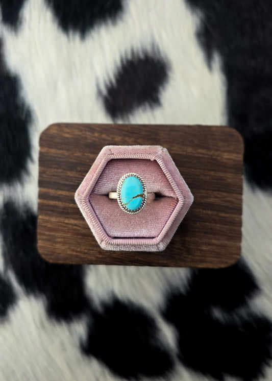 The Aviana Kingman Turquoise Adjustable Ring