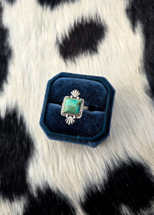 The Mohave Turquoise Square Adjustable Ring