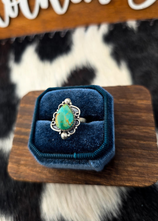 The Zoe Mohave Turquoise Adjustable Ring