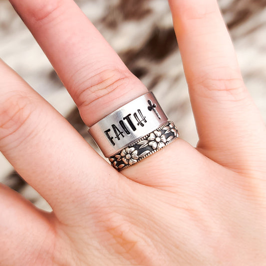 Faith Stamped Ring