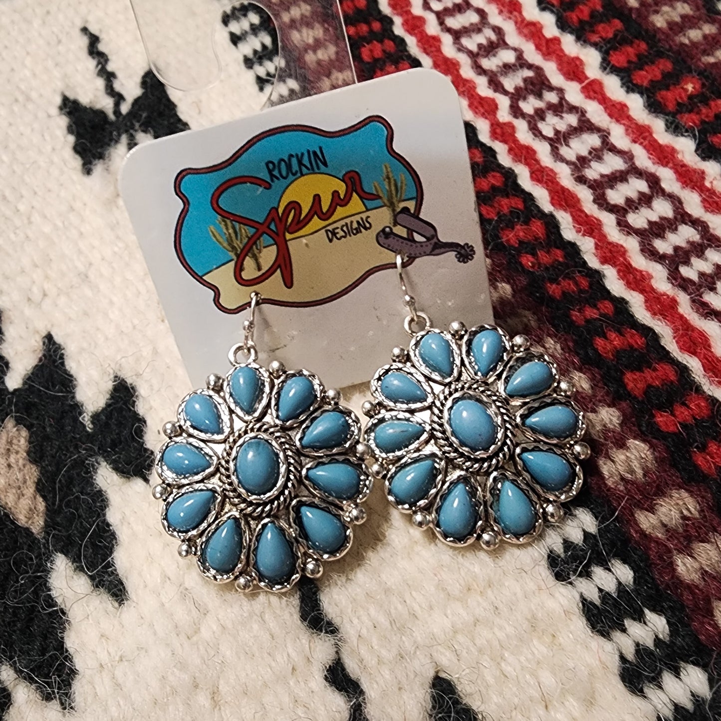 Baby Blue Cluster Earrings