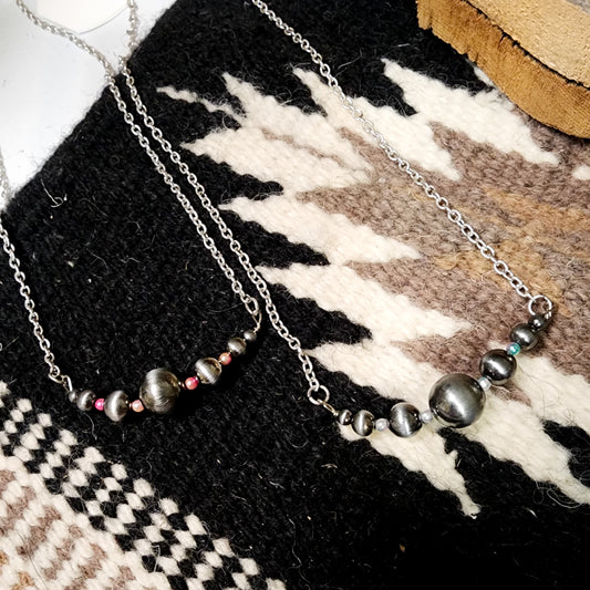 The Kyla Navajo Pearl Bar Necklace