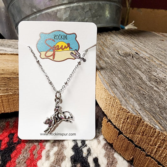 Bucking Bull Pendant Necklace