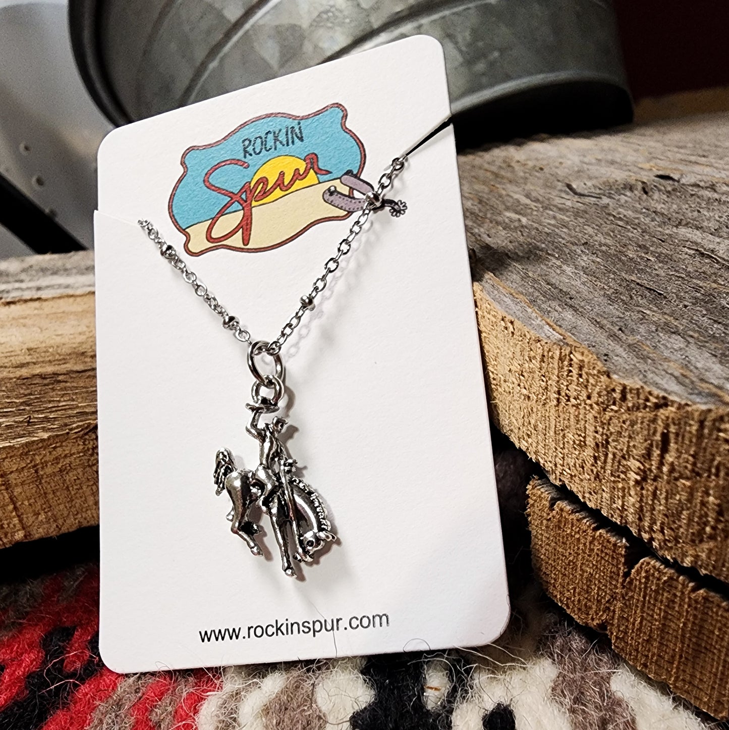 The Sterling Bronc Pendant Necklace