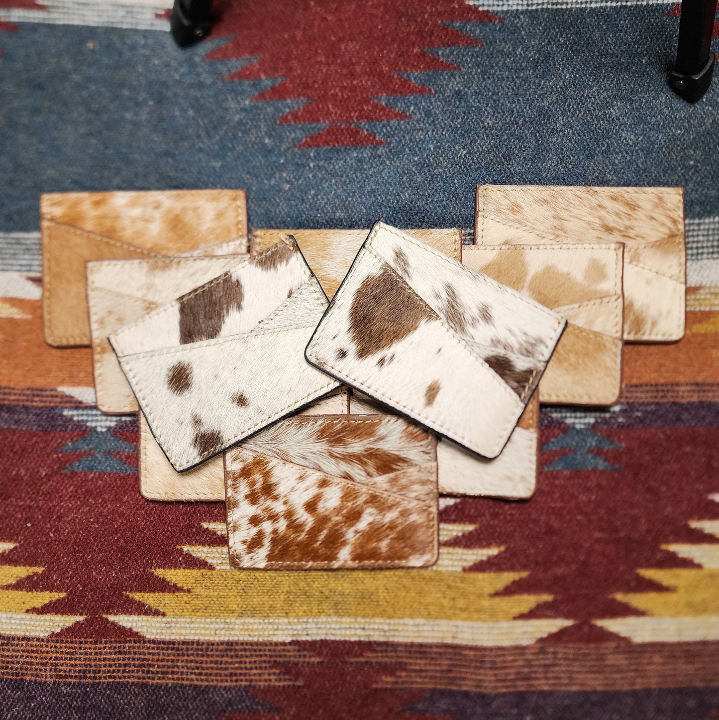 Cowhide Card Holder Slanted Style