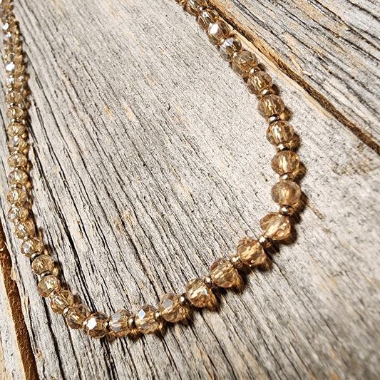 Golden Crystal Choker Necklace