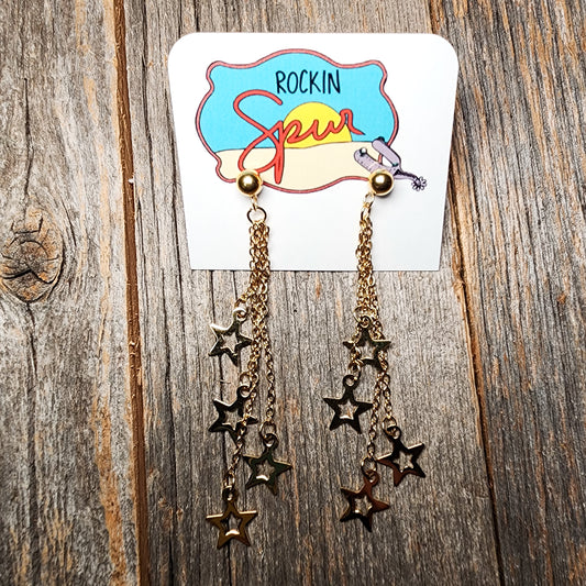 Chandelier Star Gold Earrings