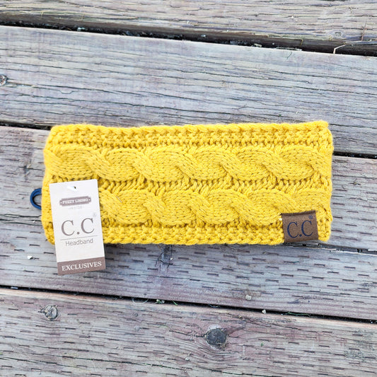 Mustard Fuzzy Lined Headband