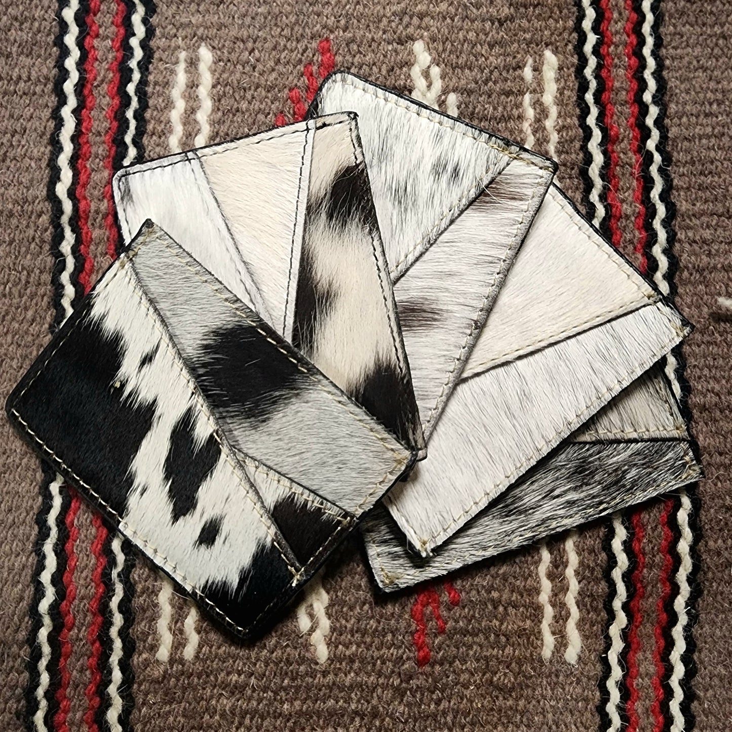 Cowhide Card Holder Slanted Style