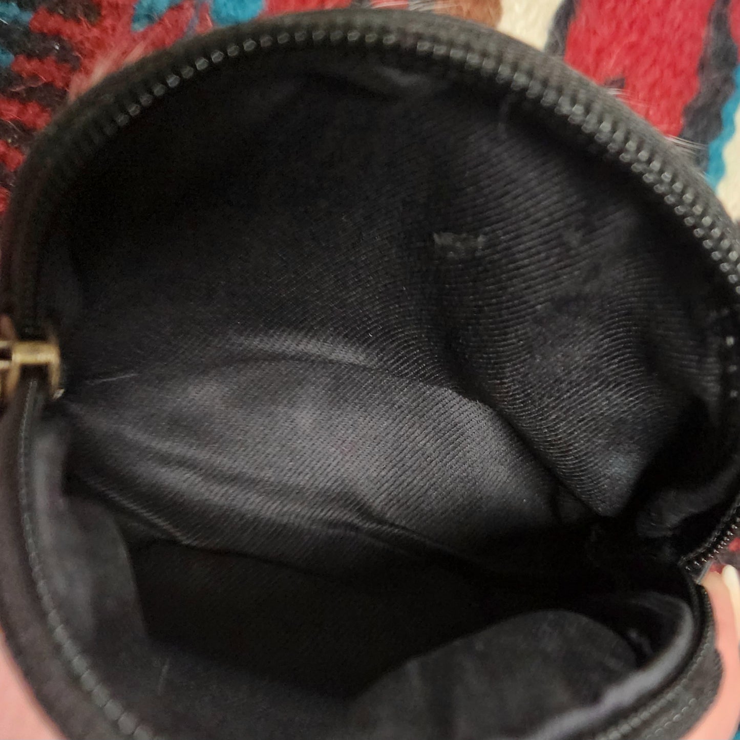 Black Leather Cowhide Coin Purse Wallet