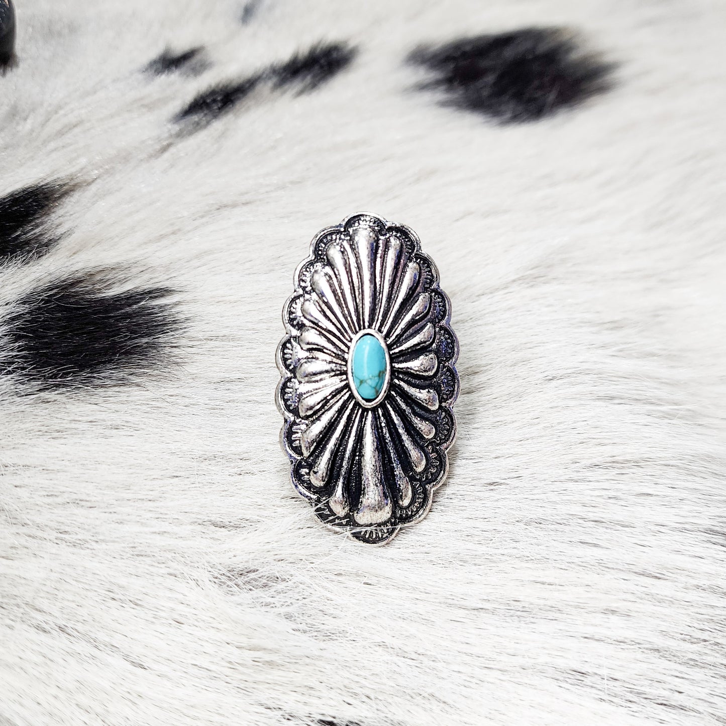 Large Concho Adjustable Ring