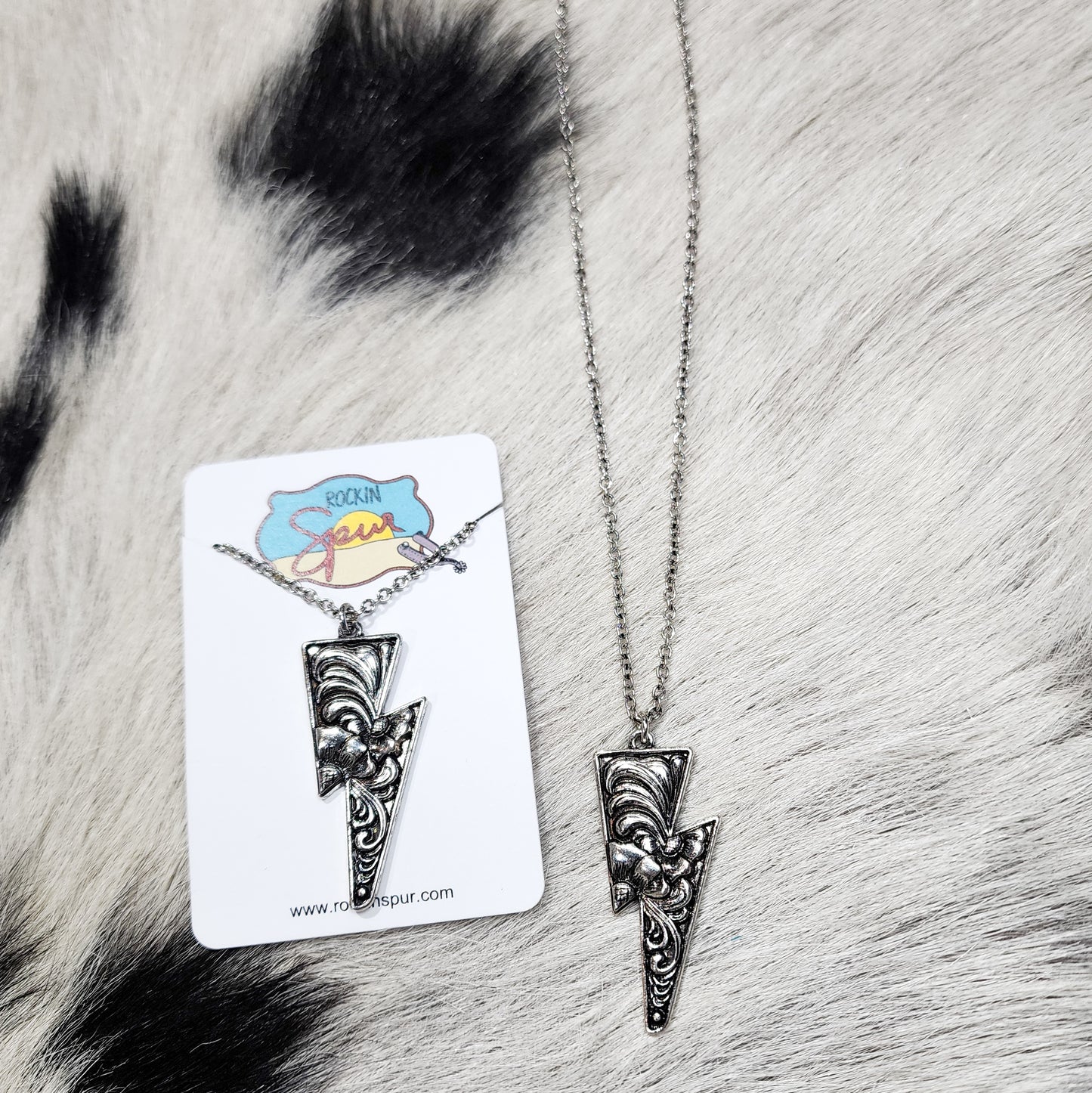 The Tooled Lightning Bolt Necklace