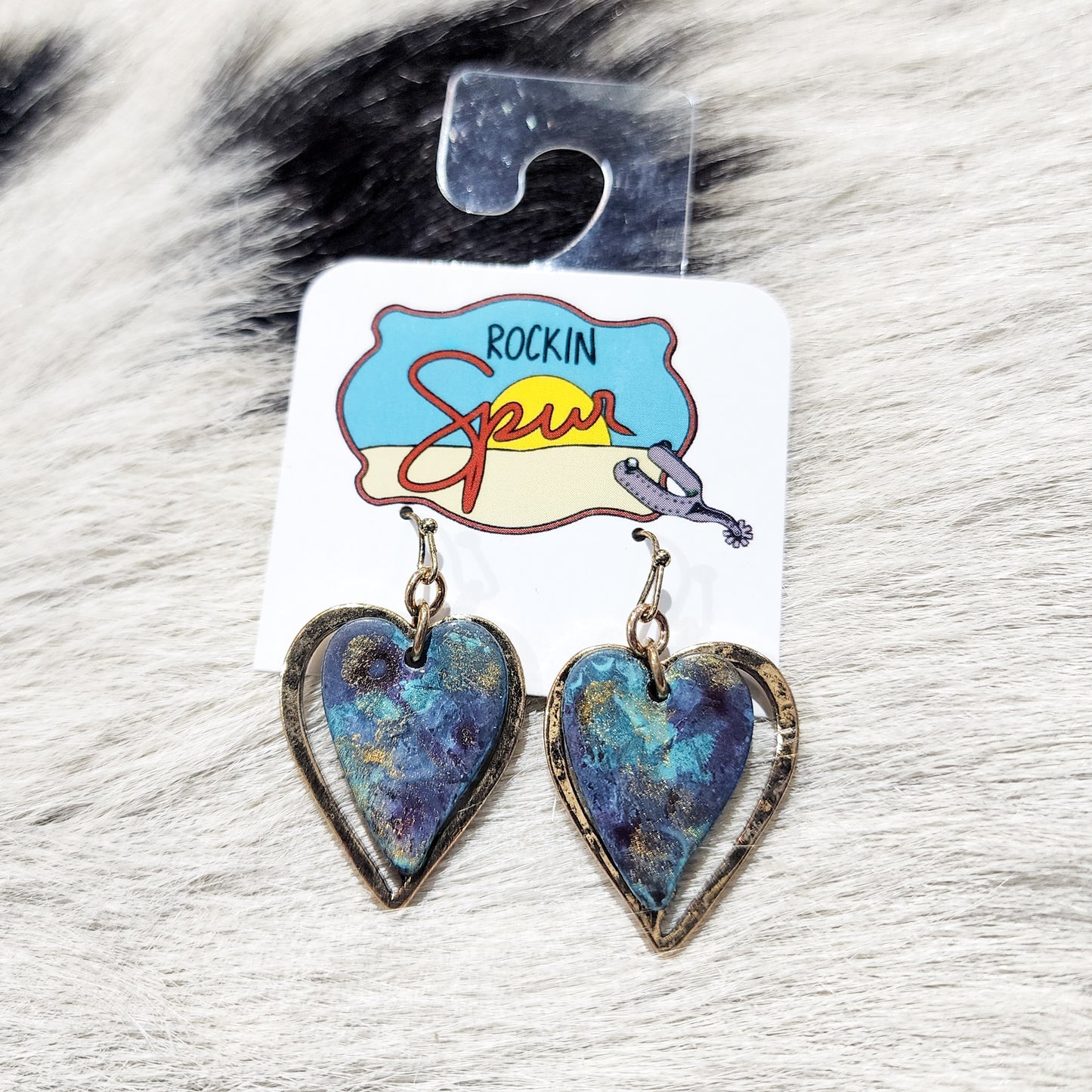 The Golden Turquoise Heart Earrings