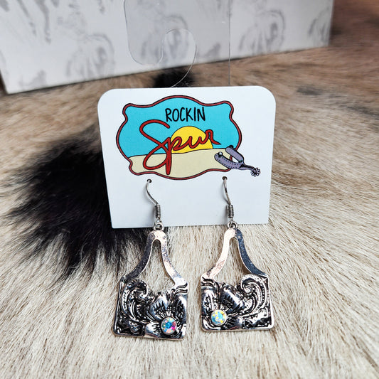 The Tooled Sparkle Ear Tag Earrings