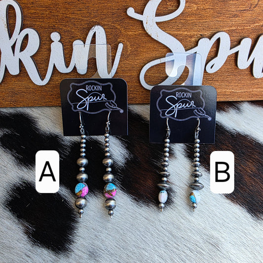 The Sadie Pearl & Kingman Cotton Candy Earrings
