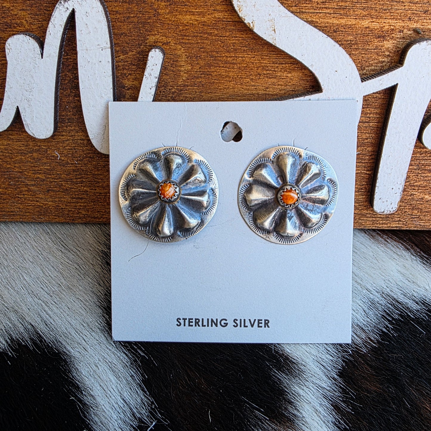 The Spiny Oyster Concho Earrings