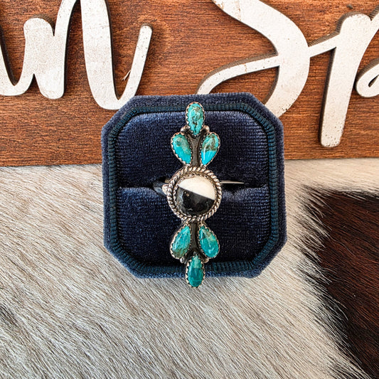 The Ying Yang Turquoise & White Buffalo Adjustable Ring