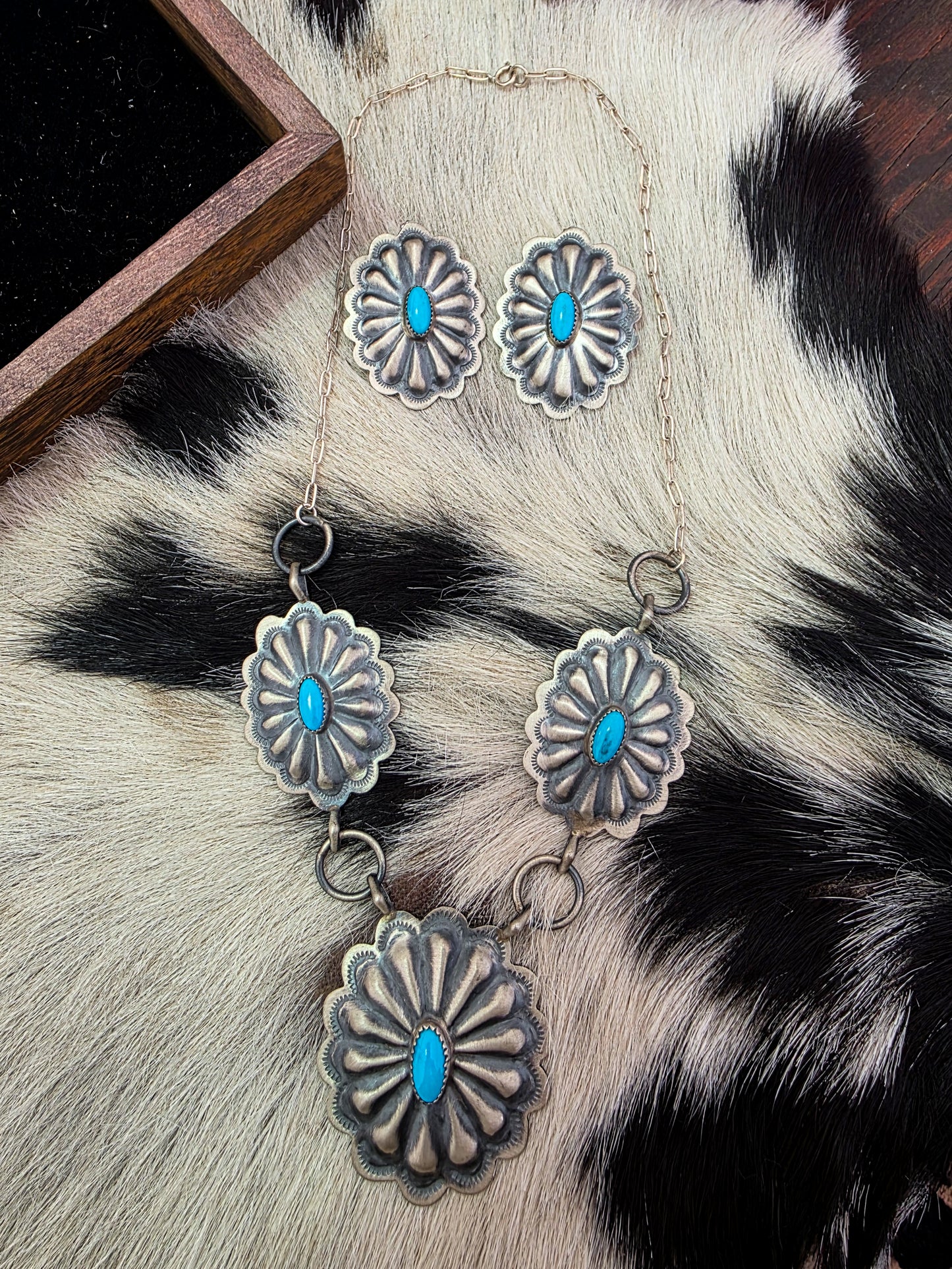 The Concho & Turquoise Necklace Earring Set