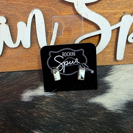 The White Buffalo Bar Stud Earrings