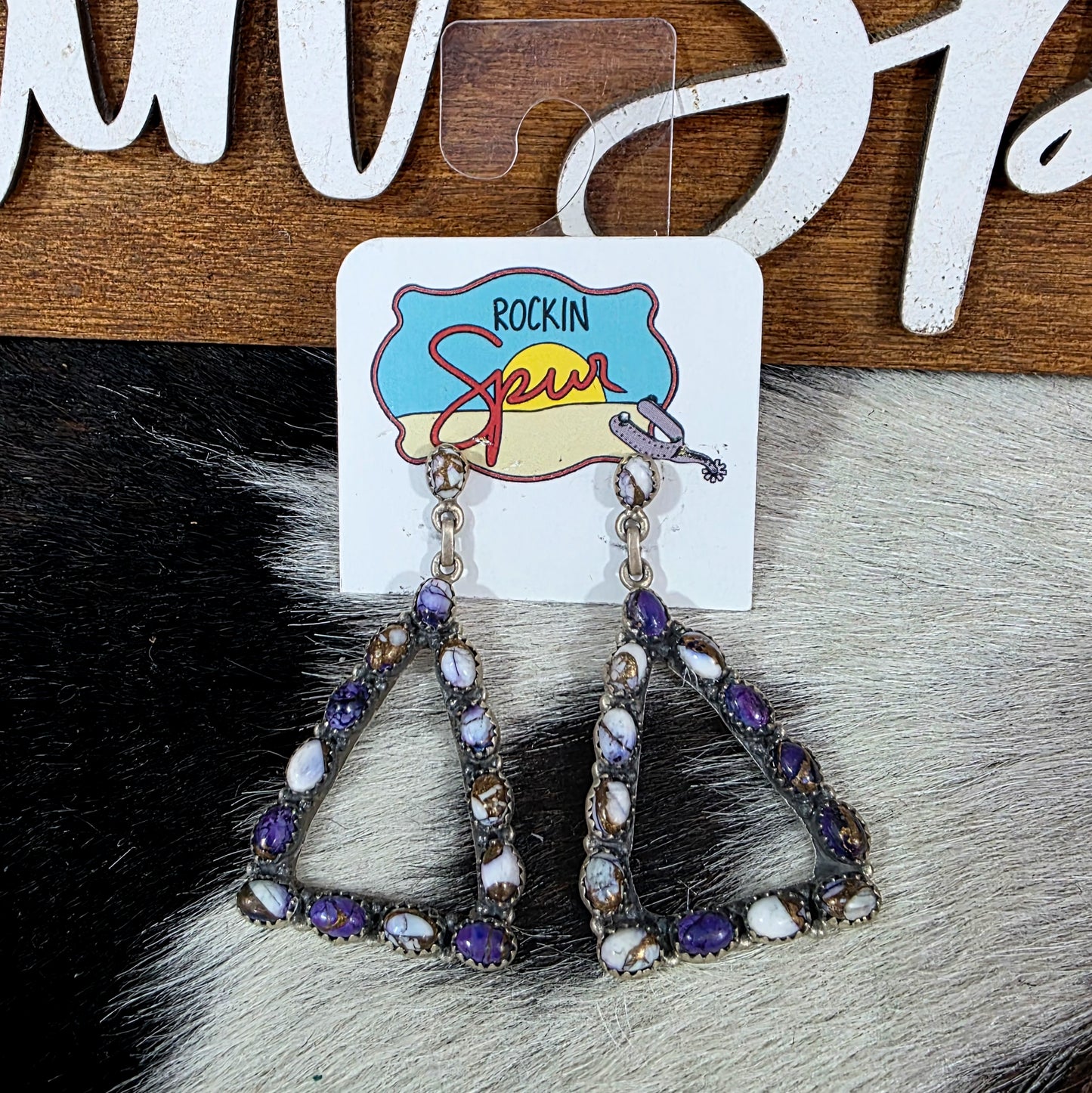 The Violet Triangle Earrings