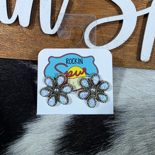 The Opal Flower Stud Earrings