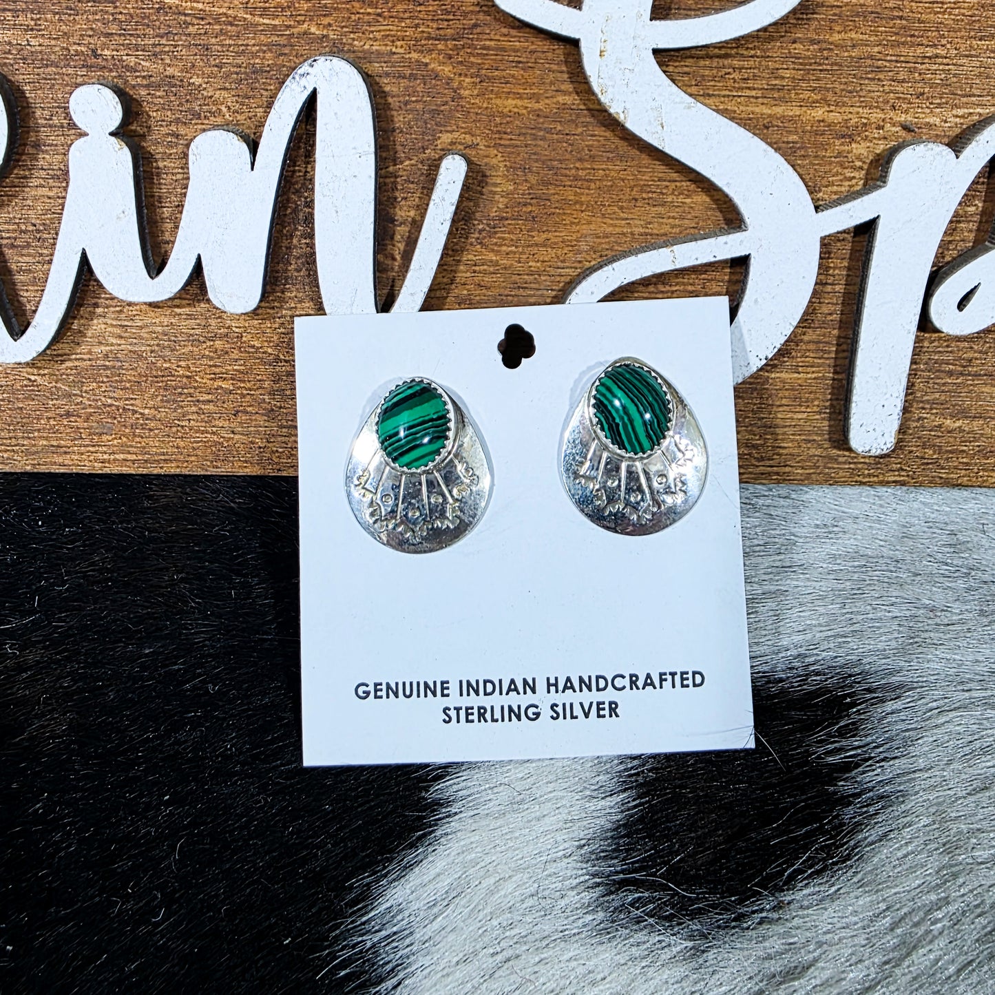 The Green Malachite Stud Earrings