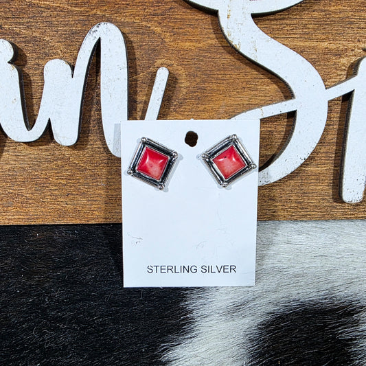 The Red Square Earrings