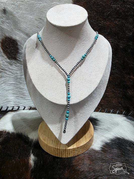 The Turquoise Pearl Lariat