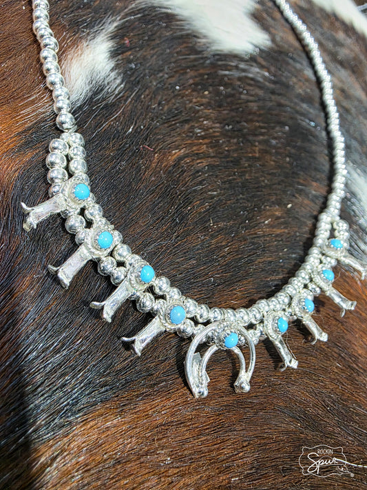 The Baby Squash Blossom Turquoise Necklace