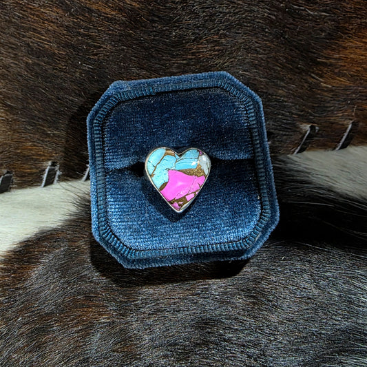 The Heart Cotton Candy Adjustable Ring