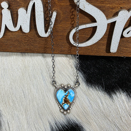 The Elizabeth Golden Hills Heart Necklace