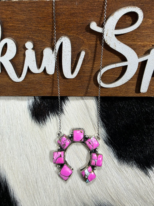 The Pink Squared Cotton Candy Naja Necklace