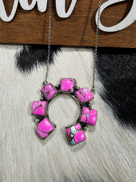 The Pink Squared Cotton Candy Naja Necklace