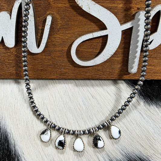 The Big Sky Pearl & White Buffalo Necklace