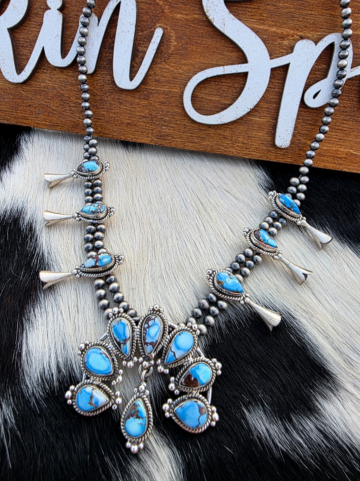 The Queen of Golden Hills Squash Blossom Necklace