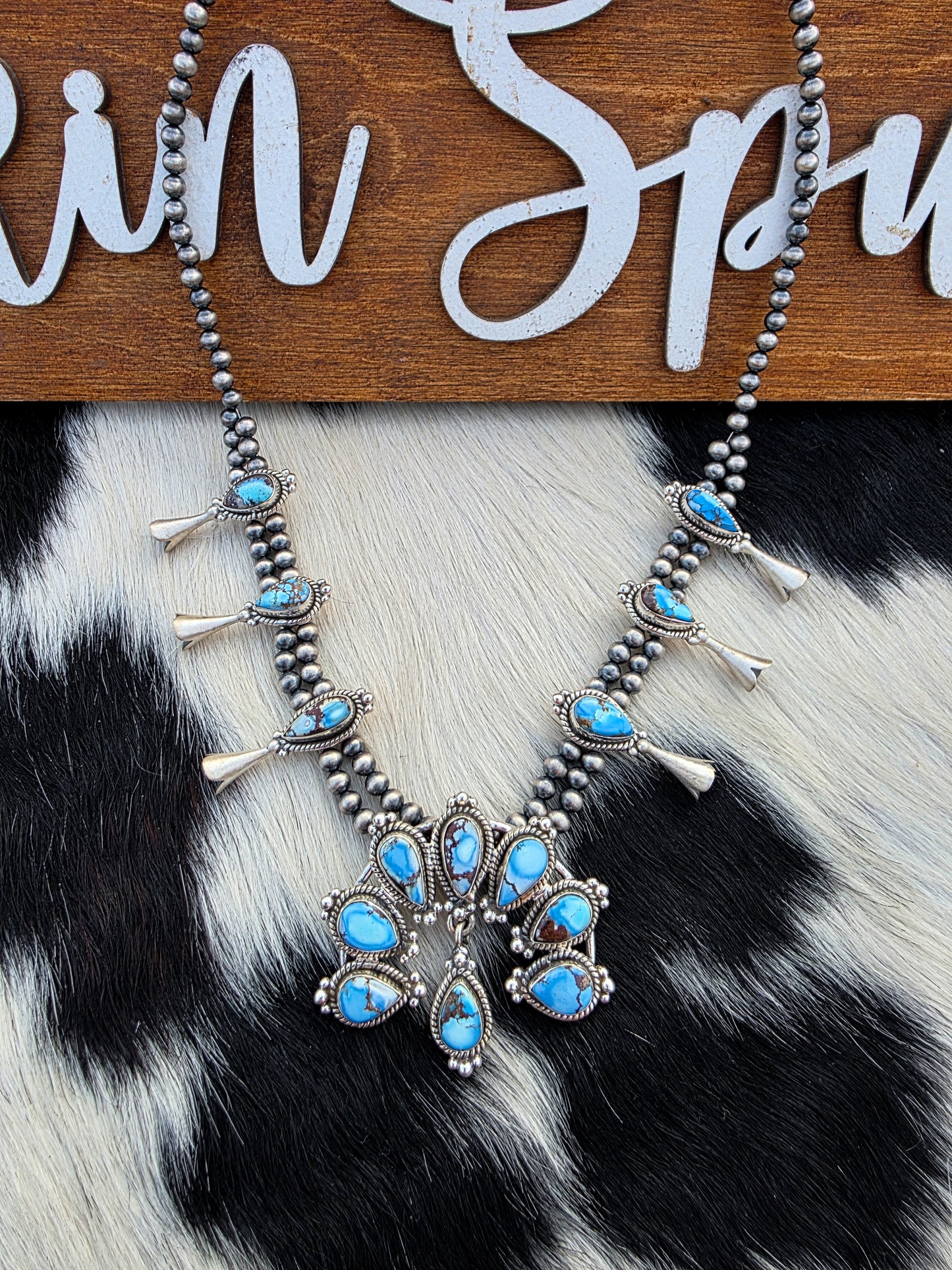 The Queen of Golden Hills Squash Blossom Necklace