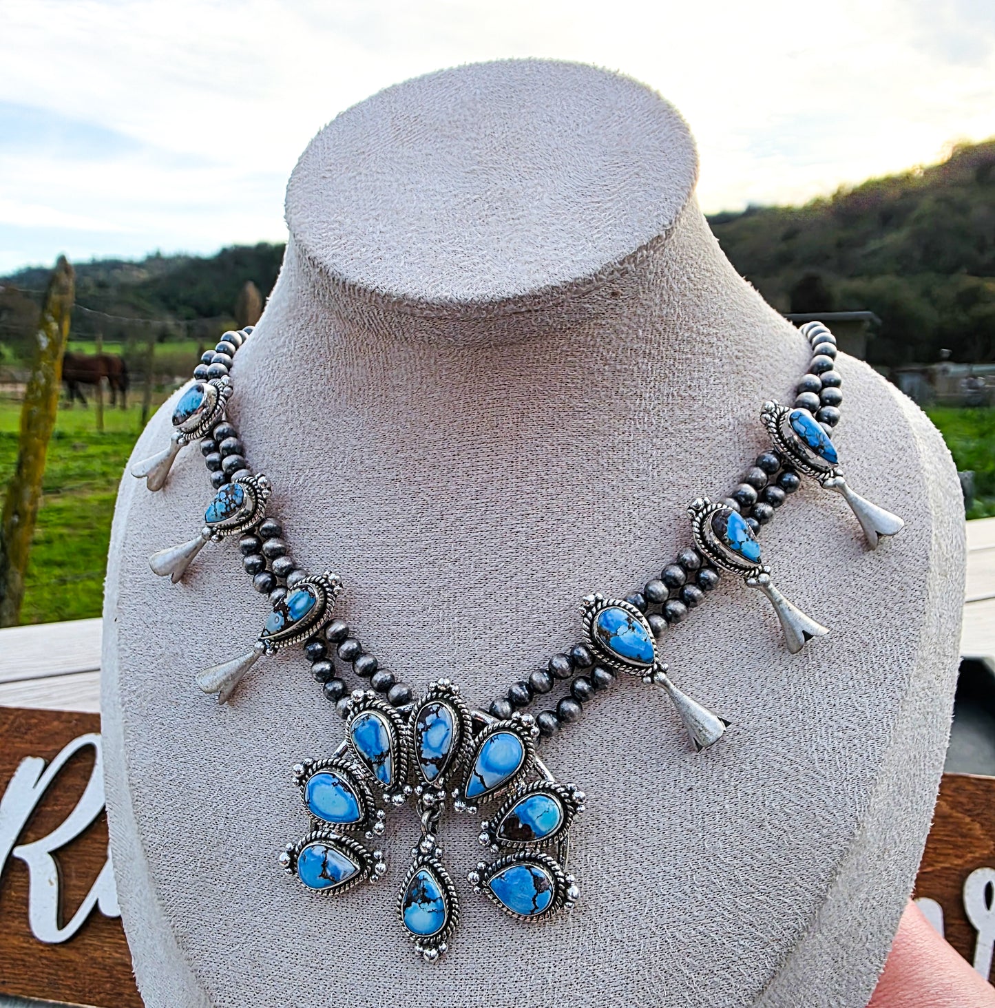 The Queen of Golden Hills Squash Blossom Necklace