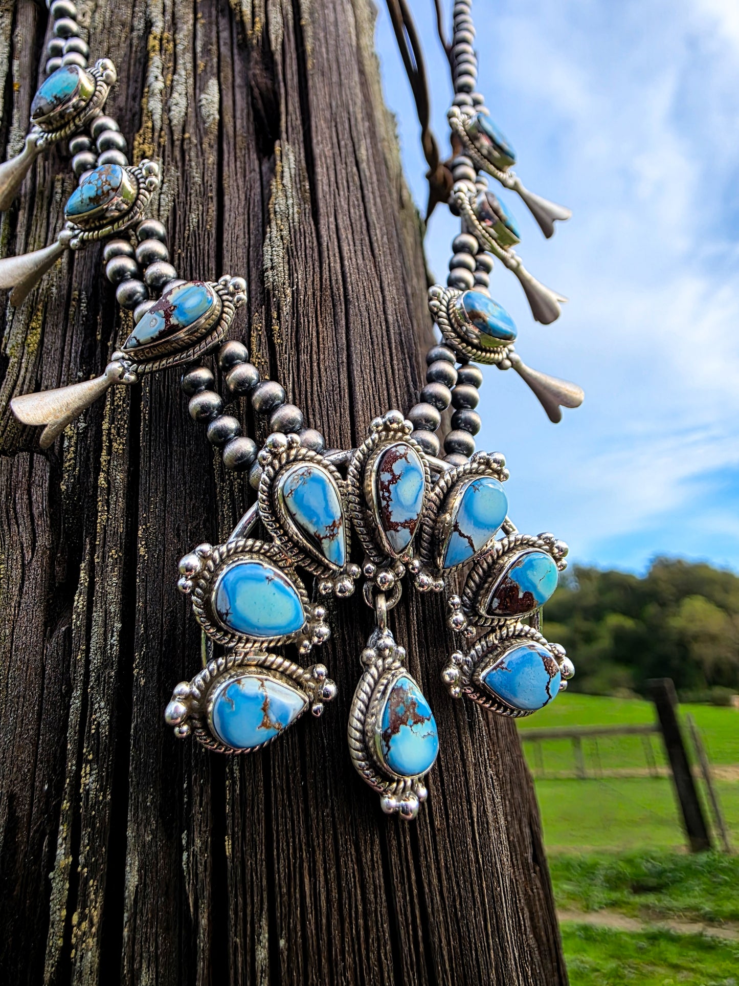 The Queen of Golden Hills Squash Blossom Necklace