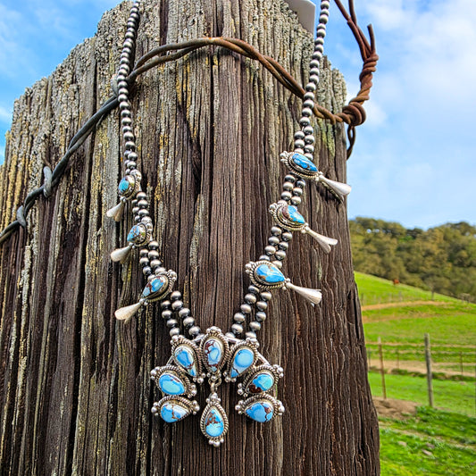 The Queen of Golden Hills Squash Blossom Necklace