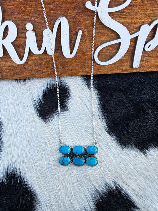 The Fallon Turquoise Cluster Bar Necklace