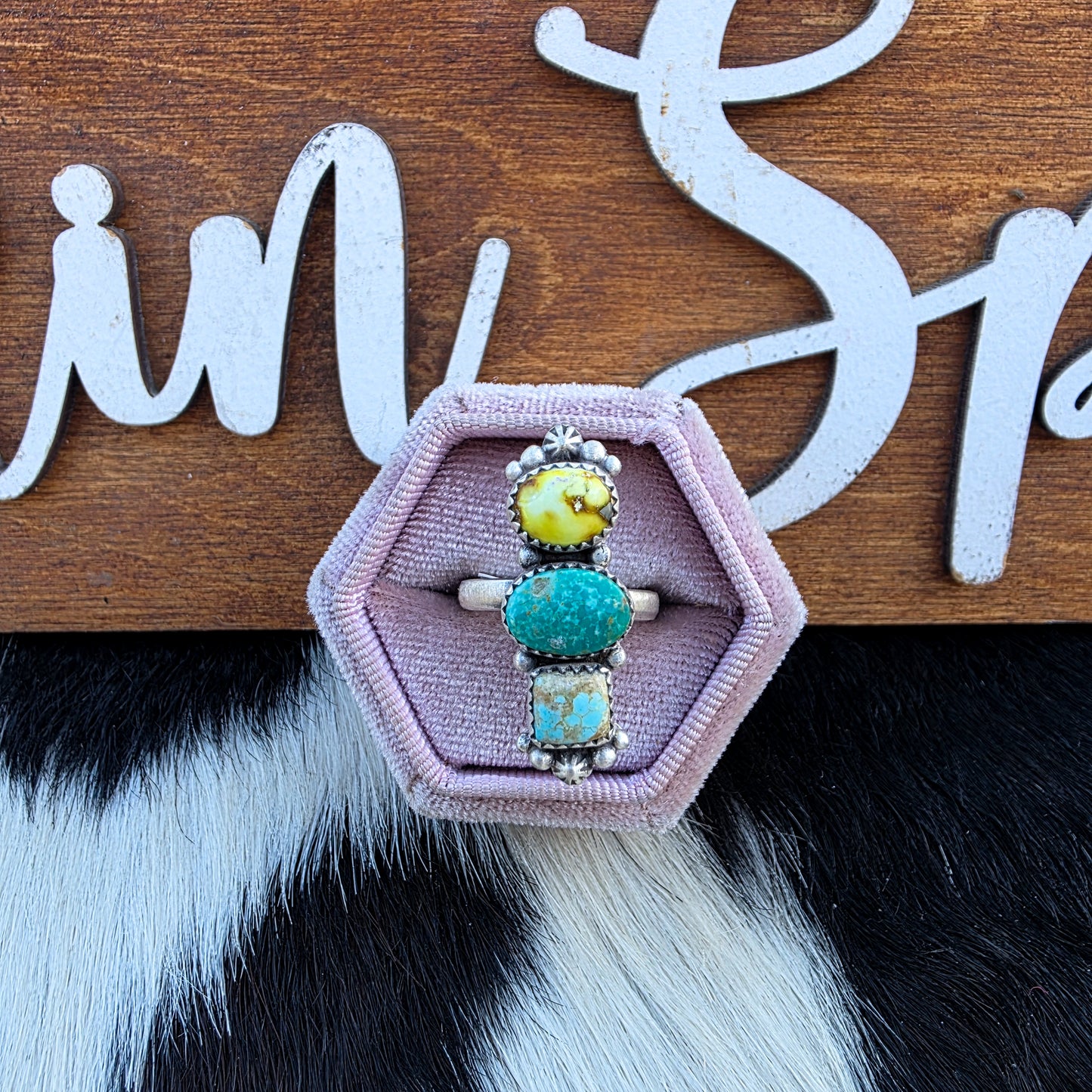 The Savannah Colorful Turquoise Adjustable Ring