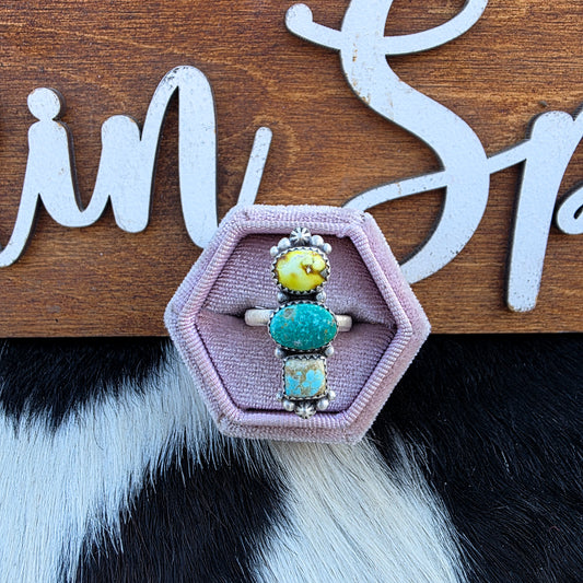 The Savannah Colorful Turquoise Adjustable Ring