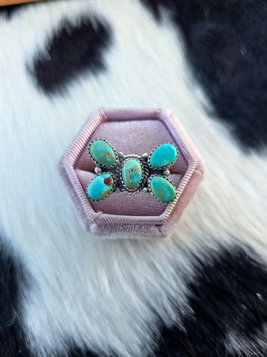 The Mohave Bow Turquoise Adjustable Ring