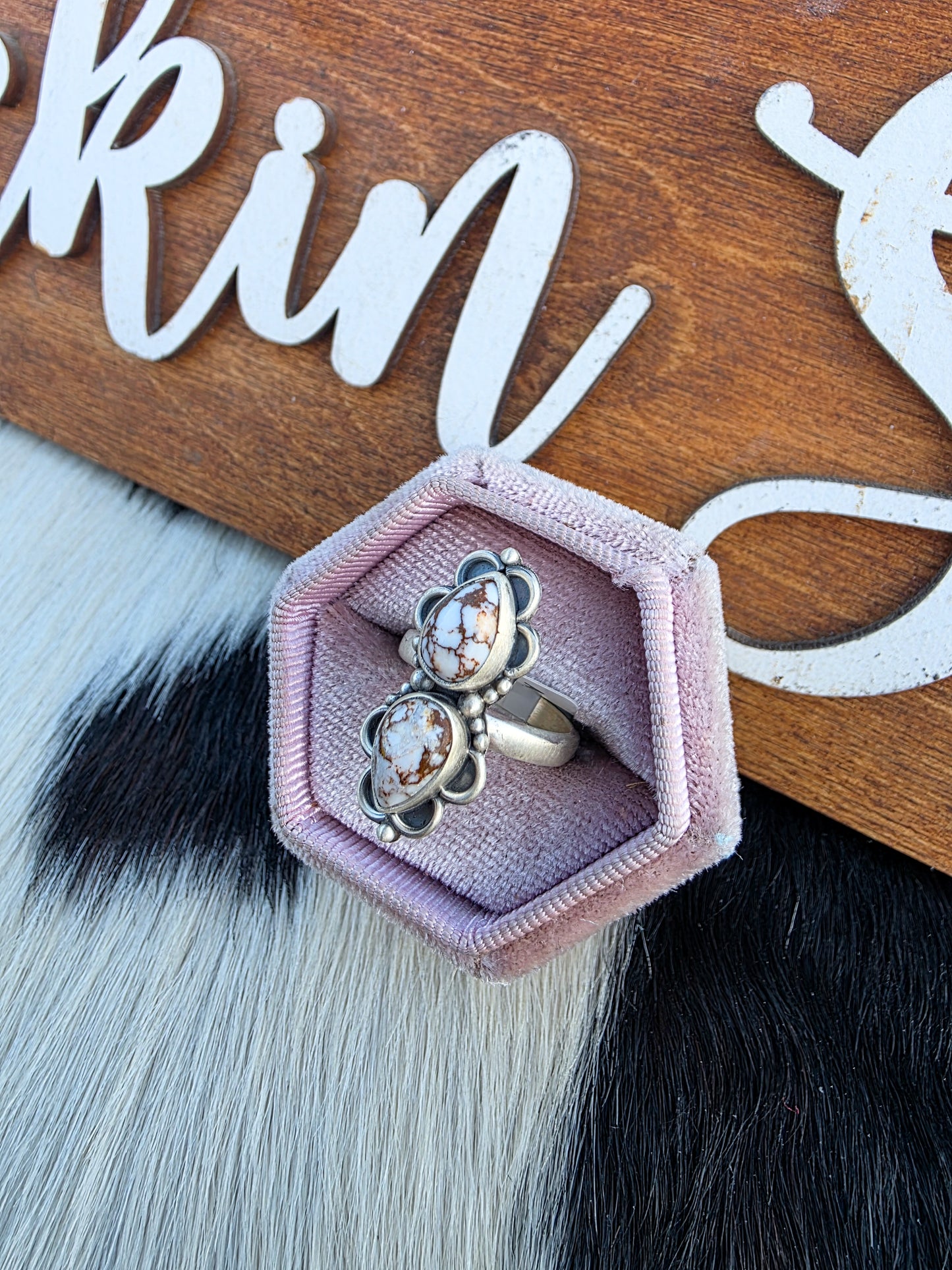 The Blossom Wild Horse Double Stone Adjustable Ring